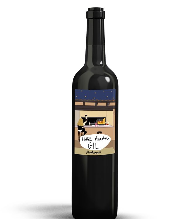 Etiqueta para vino de la casa Asador Gil.